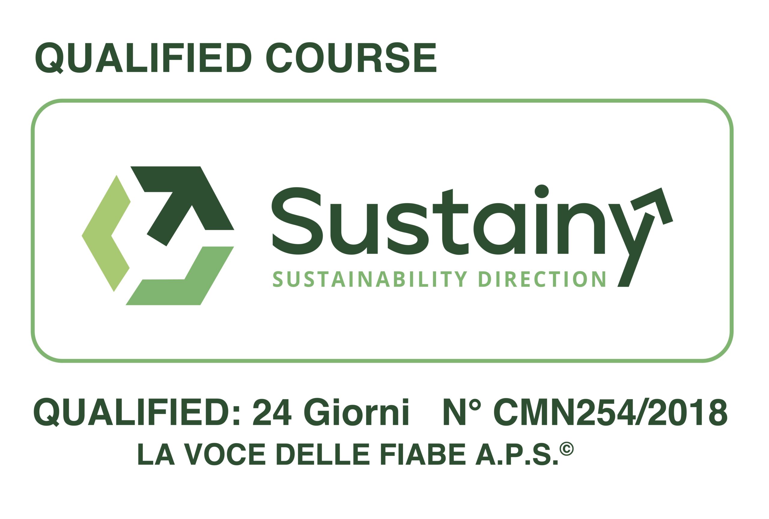 certificazione internazionale in Medicina Narrativa per il master di 24 giornate "l'arte del cantastorie in medicina narrativa" da parte di KHC-Sustainy srl